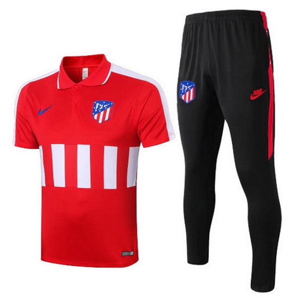 Polo Conjunto Completo Atletico Madrid 2020-21 Rojo Negro